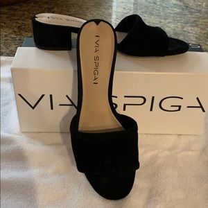 Via Spiga black suede slides, rarely worn